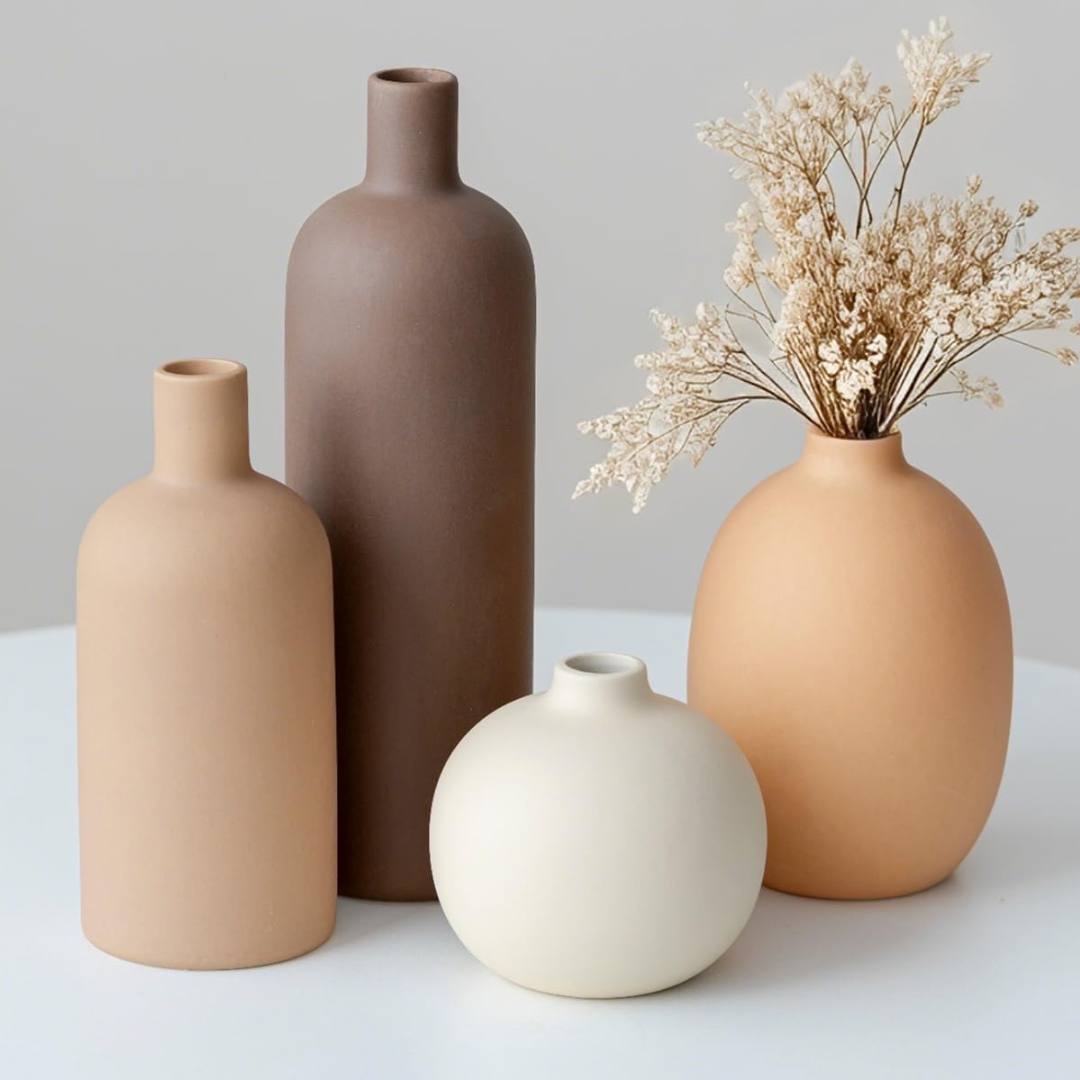 Klara – Stilvolles Keramik-Vasen-Set in harmonischen Erdtönen
