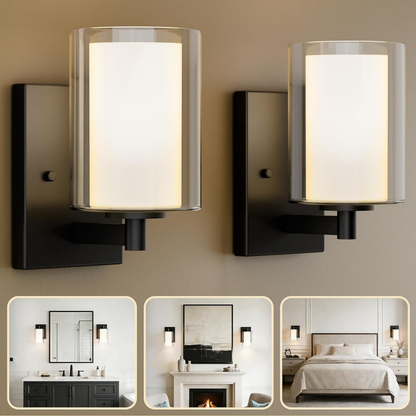 Sanna – Elegante LED-Wandlampe mit klarem Glasschirm